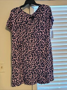 Sanctuary Navy Blue Floral Nightdress with Pink Daisies